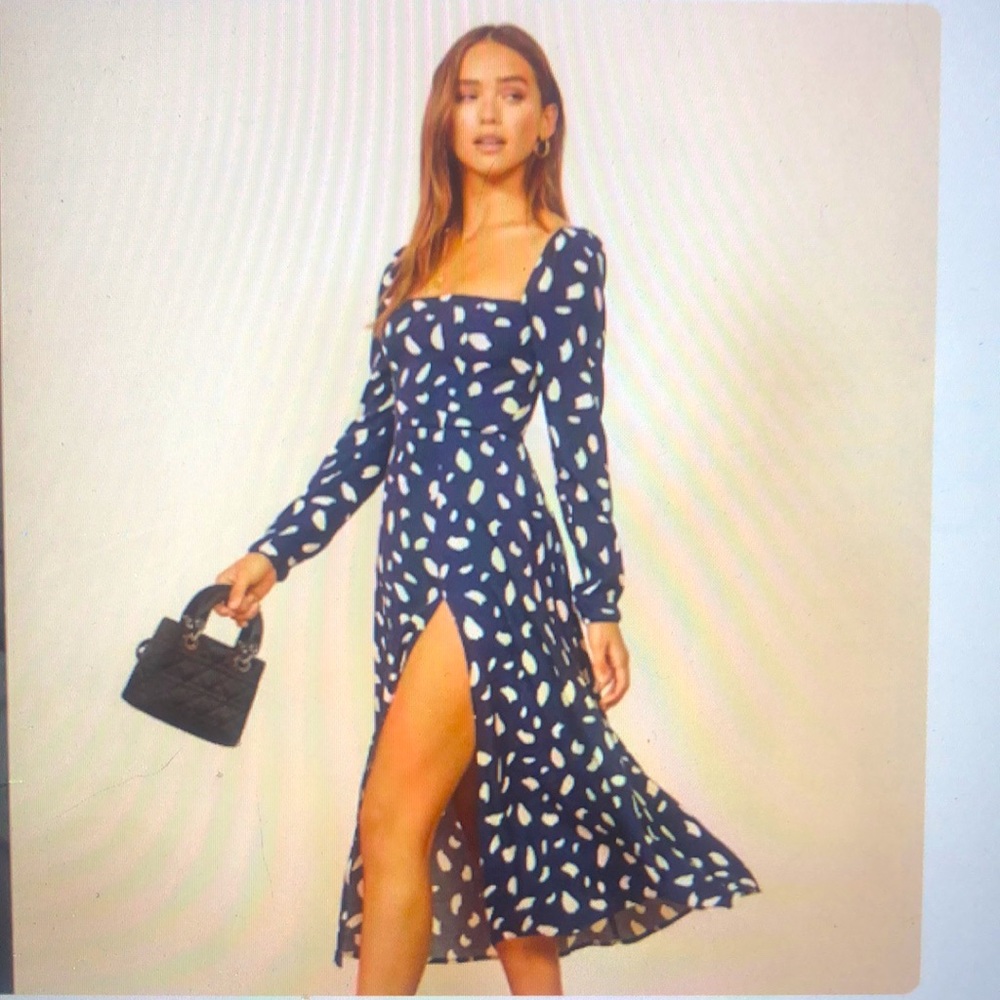 NWOT Reformation Sigmund Dress in Sold Out Splatter Print - Picture 5 of 14